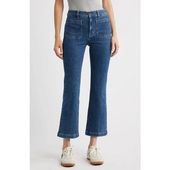MADEWELL Women's Mid-Rise Kick Out Crop Jeans Medium Wash Size 27 - Picture 1 of 10